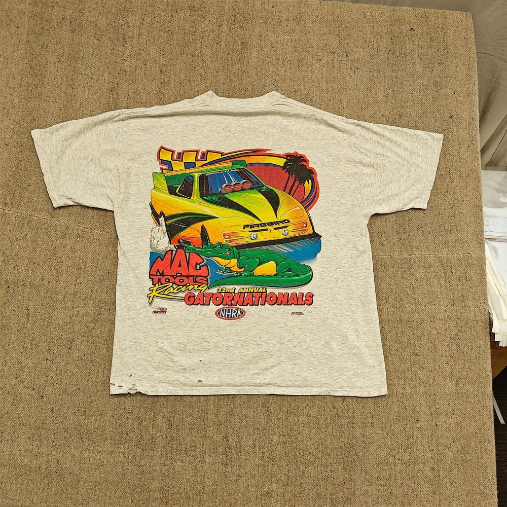 Vintage Gator Nationals Mac Tool Racing Shirt Men XL Gray 1990s Jerzees